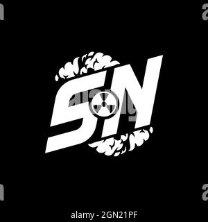 SN Initial ESport Monogram with Shape and Smoke Style template vector Stock Vector