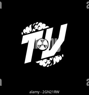 TV Initial ESport Monogram with Shape and Smoke Style template vector Stock Vector