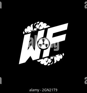 WF Initial ESport Monogram with Shape and Smoke Style template vector Stock Vector