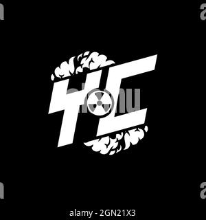 YC Initial ESport Monogram with Shape and Smoke Style template vector Stock Vector