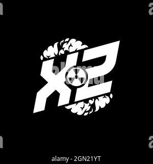 XZ Initial ESport Monogram with Shape and Smoke Style template vector Stock Vector