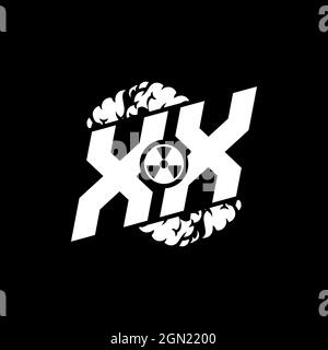 XX Initial ESport Monogram with Shape and Smoke Style template vector Stock Vector