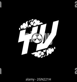 YV Initial ESport Monogram with Shape and Smoke Style template vector Stock Vector