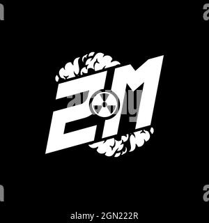 ZM Initial ESport Monogram with Shape and Smoke Style template vector Stock Vector
