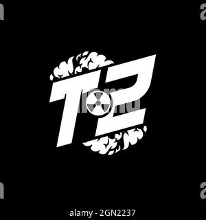 TZ Initial ESport Monogram with Shape and Smoke Style template vector Stock Vector