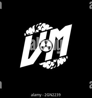 VM Initial ESport Monogram with Shape and Smoke Style template vector Stock Vector