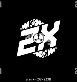 ZX Initial ESport Monogram with Shape and Smoke Style template vector Stock Vector