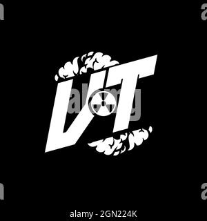 VT Initial ESport Monogram with Shape and Smoke Style template vector Stock Vector