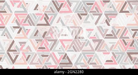 Geometric pattern triangle shape pastel color luxury of pink backgrond and marble texture Stock Vector