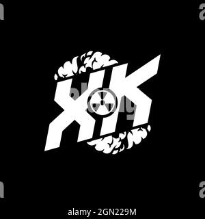 XK Initial ESport Monogram with Shape and Smoke Style template vector Stock Vector