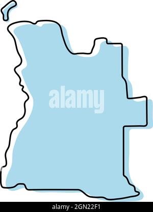 Stylized simple outline map of Angola icon Stock Vector Image & Art - Alamy
