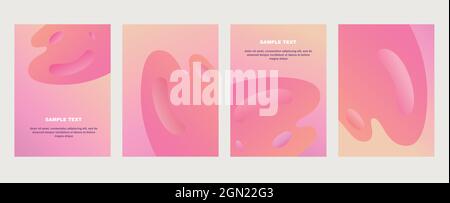 Vector abstract postcards set in 3d style Stock Vector