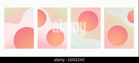Abstract vector illustrations set with sunny landscape Stock Vector