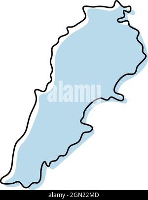 Stylized simple outline map of Lebanon icon Stock Vector Image & Art ...