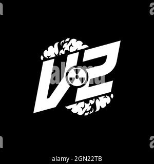VZ Initial ESport Monogram with Shape and Smoke Style template vector Stock Vector