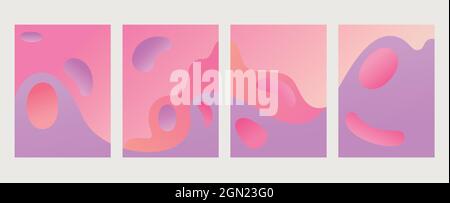 Vector abstract illustrations set for postcards and banners Stock Vector