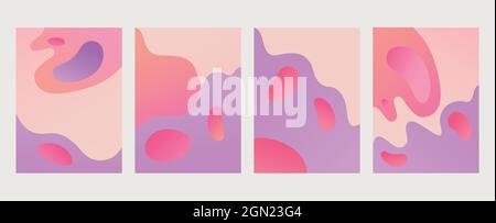Vector abstract postcards set with copy space Stock Vector