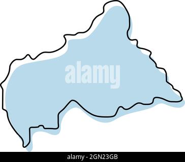 Stylized simple outline map of Central African Republic icon Stock ...