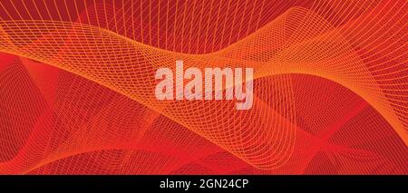 Line waves design with autumn tones. Vector template for background design, backdrop, poster, banners, brochure, and flyer template. Stock Vector