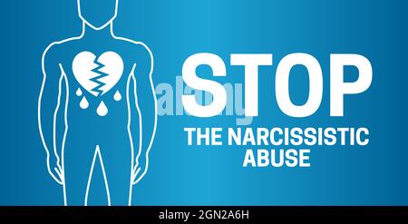 Stop the Narcisisstic Abuse Background Illustration Stock Vector