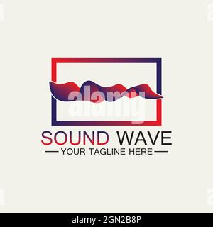 Multicolored abstract fluid sound wave logo Vector illustration design Stock Vector