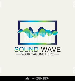 Multicolored abstract fluid sound wave logo Vector illustration design Stock Vector