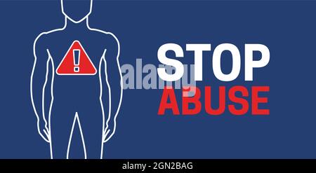 Stop Abuse Background Illustration with a Man Stock Vector