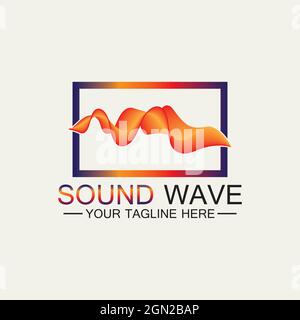 Multicolored abstract fluid sound wave logo Vector illustration design Stock Vector