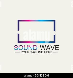 Multicolored abstract fluid sound wave logo Vector illustration design Stock Vector