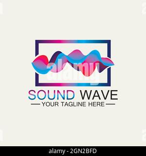 Multicolored abstract fluid sound wave logo Vector illustration design Stock Vector