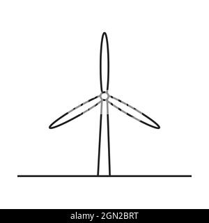 Windmill alternative wind turbine and renewable energy vector icon environment concept for graphic design, logo, website, social media, mobile app, UI Stock Vector