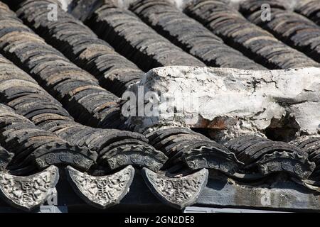 Roof times on a traditional house in Gusu district Stock Photo