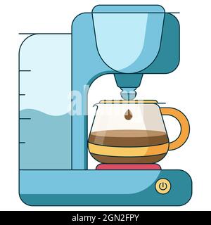 Flat icon illustration of coffee brewing method. Stock Vector