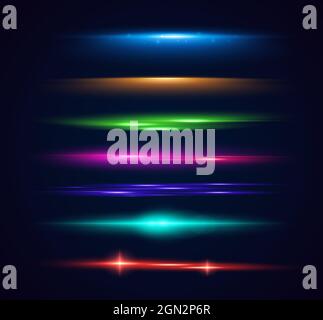 Set of shining sparkles and lens flares. Glowing lights isolated on transparent background. Vector illustration Stock Vector