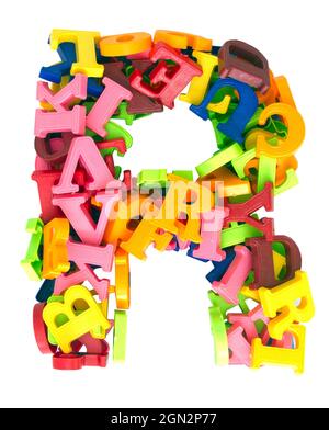 Colored Letter R Magnets Many colorful magnetic letters on white background Stock Photo - Alamy