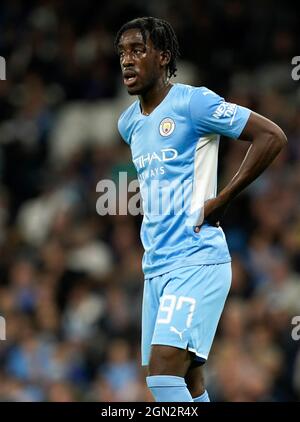 Joshua Wilson-Esbrand of Manchester City during the friendly match for ...