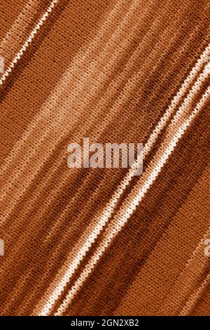 Gradient Brown Striped Alpaca Knitted Wool Fabric in Diagonal Patterns Stock Photo