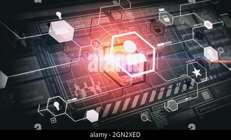 Hyper personalization Concept. Innovative Technologies. Mixed Illustration. Stock Photo