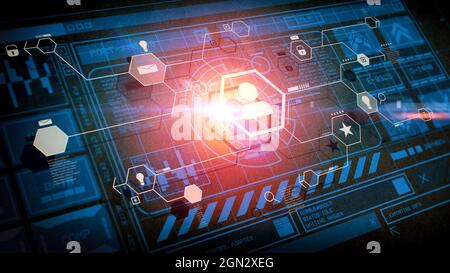 Hyper personalization Concept. Innovative Technologies. Mixed Illustration. Stock Photo