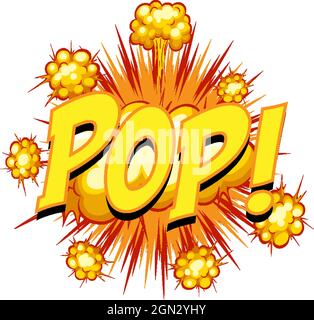Comic speech bubble with pop text illustration Stock Vector