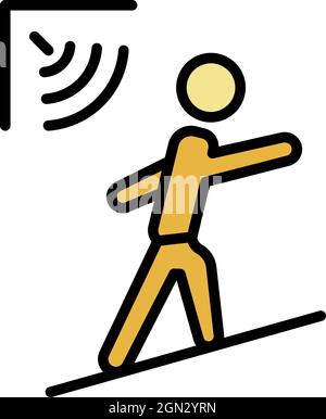 Man motion sensor icon. Outline man motion sensor vector icon color flat isolated Stock Vector