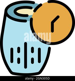 Portable wireless speaker icon. Outline portable wireless speaker vector icon color flat isolated Stock Vector