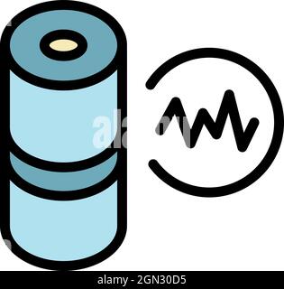 Audio wave smart speaker icon. Outline audio wave smart speaker vector icon color flat isolated Stock Vector