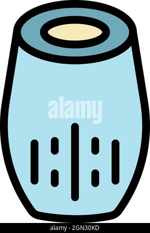 Vertical smart speaker icon. Outline vertical smart speaker vector icon color flat isolated Stock Vector