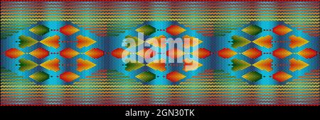 Ornament, background, pattern is made up of the main colors of autumn.   Blue sky, bright colors of autumn foliage from the green to red. Stock Vector