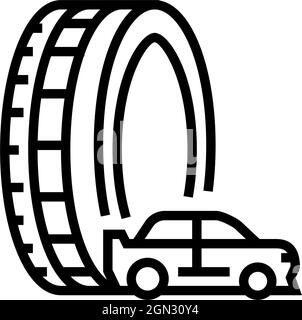 drag racing tires line icon vector illustration Stock Vector Image ...