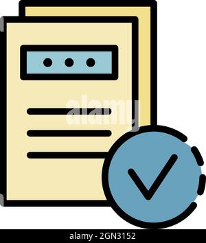 Marked file icon line isolated on white background. Black flat thin ...