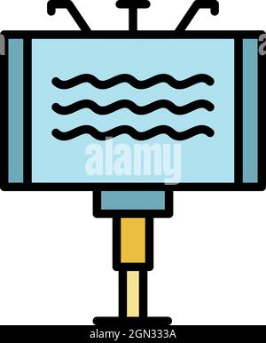 Billboard icon. Outline billboard vector icon color flat isolated Stock Vector