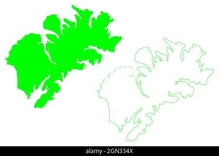 Alaska sketch scribble map isolated on white background. Hand drawn ...