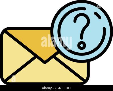 Unknown letter icon. Outline unknown letter vector icon color flat isolated Stock Vector